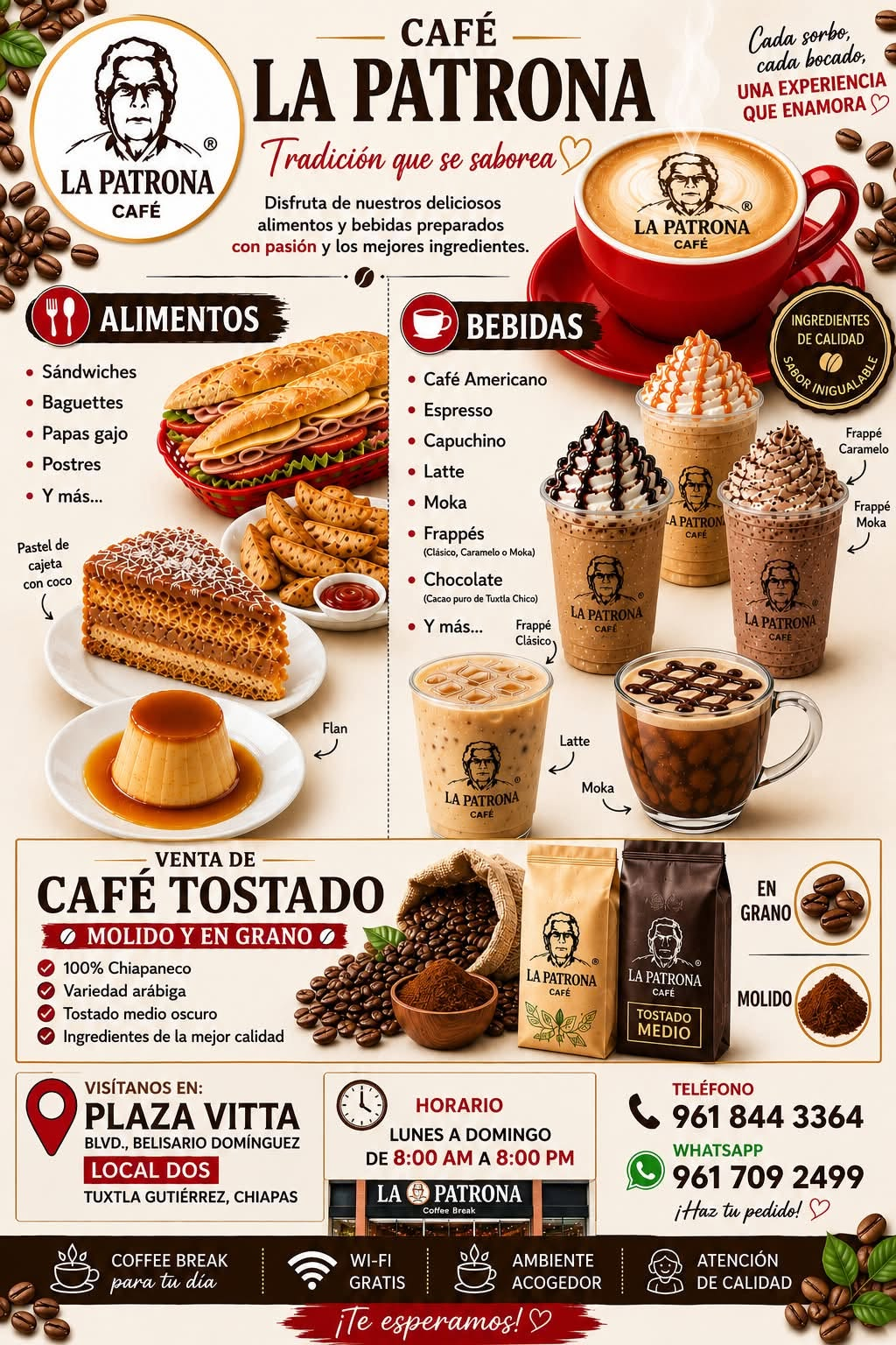 Menú de Cafetería La Patrona