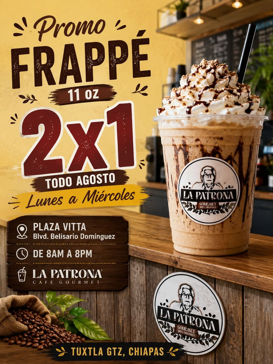 2×1 en frappé de 11 oz
